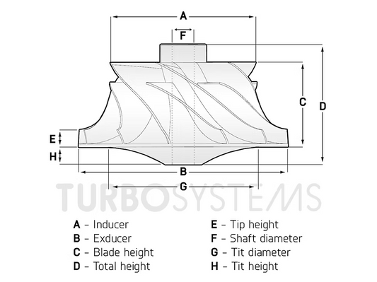GT2554R Billet Compressor Wheel